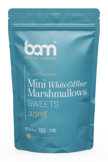 mini malvaviscos blancos y azules 250 g