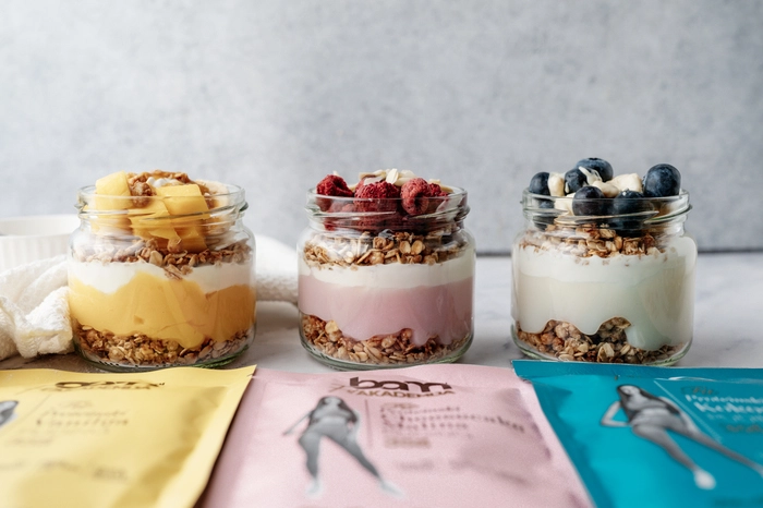 bol de desayuno con pudding de proteínas bam