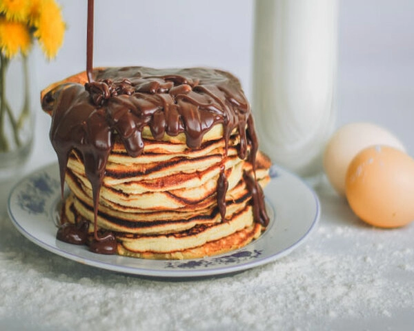 tortitas con trozos de chocolate